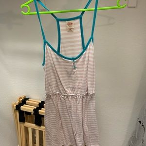 Mossimo Supply Co pink & cream / white dress with turquoise stripes in Medium